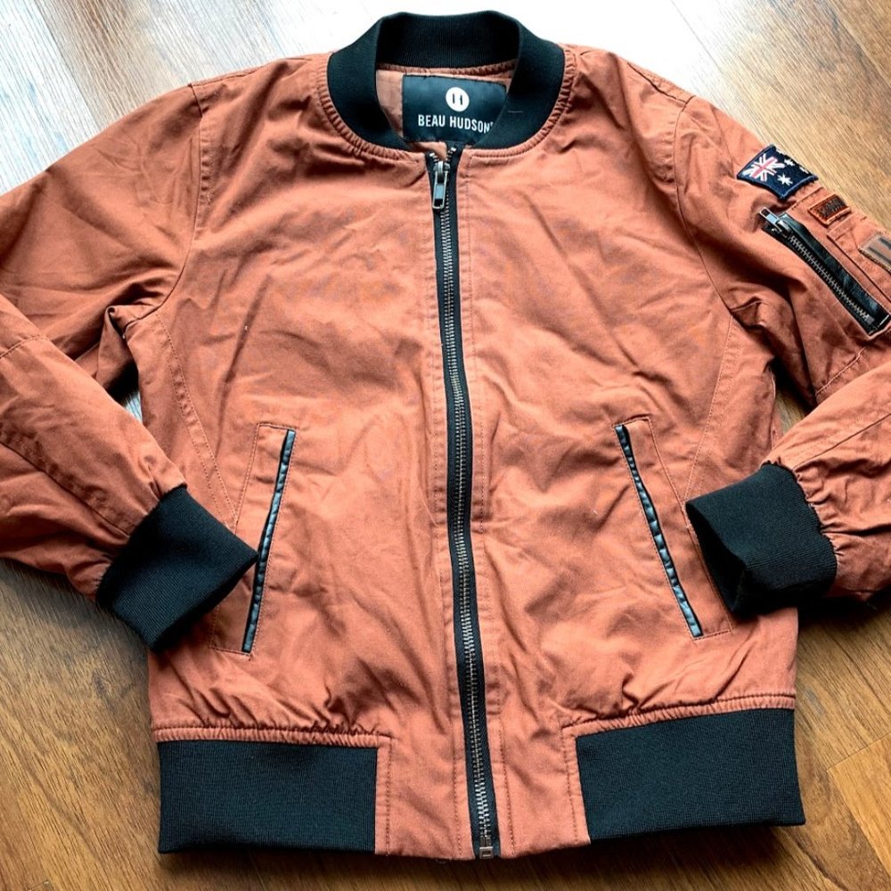7y Beau Hudson rust orange outback bomber jacket